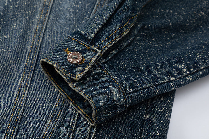 Splash-ink Splash Heavy Industry Washed Silver Hand-painted Denim Coat