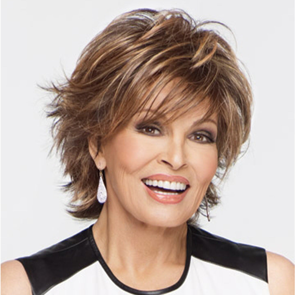 Fashionable Fluffy High-Temperature Fiber Short Curly Wig Cap