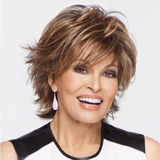 Fashionable Fluffy High-Temperature Fiber Short Curly Wig Cap
