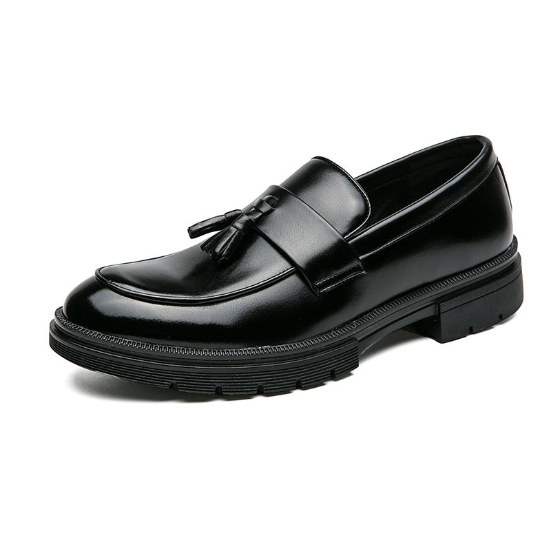 Brogue Business Casual Lædersko til Mænd Komfortable Åndbare Tassel Slip-on Loafers til Mænd