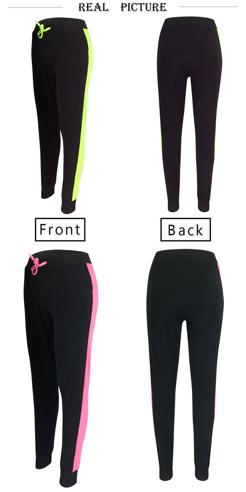Women Sexy Lace-up Color Matching Trousers