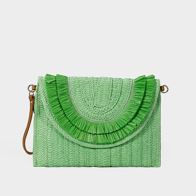 Women's Fashion Straw Bag Diagonal Span