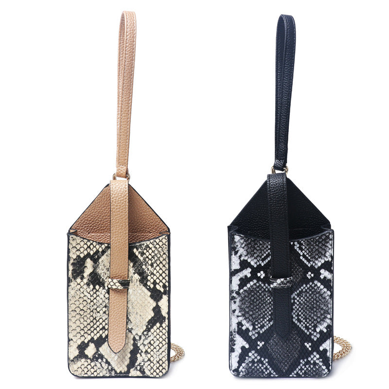 Dame Snake Pattern Pu Messenger Bag