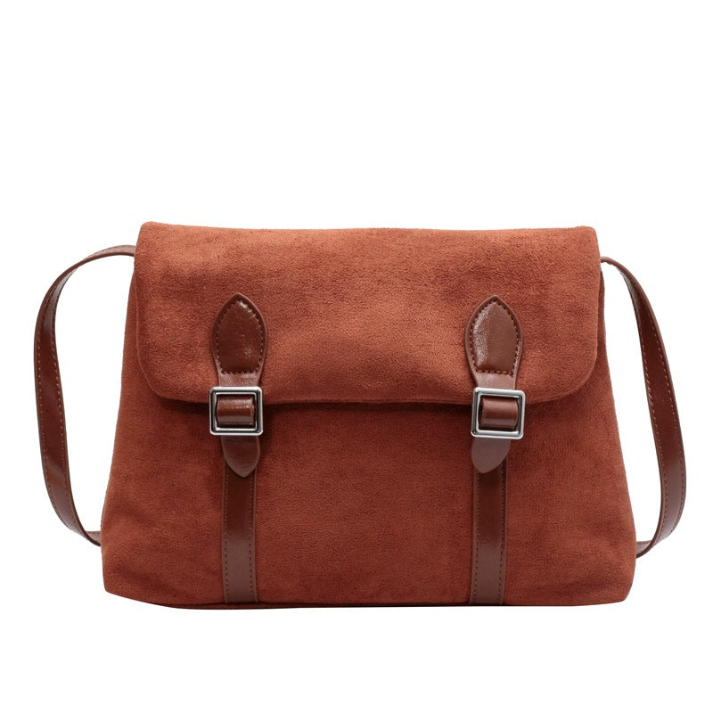 Women's Versatile Vintage Suede Patchwork Shoulder Armpit Bag