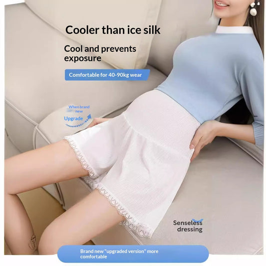 Summer Thin Ice Silk Maternity Safety Pants Anti-Exposure Shorts