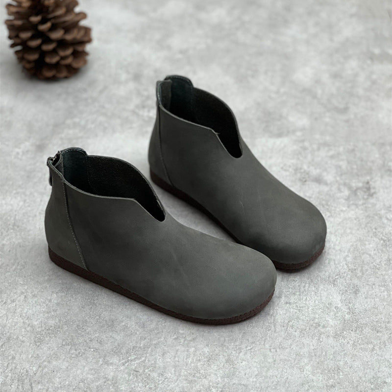 Women's Fashion Vintage Handmade Leather Short Boots
