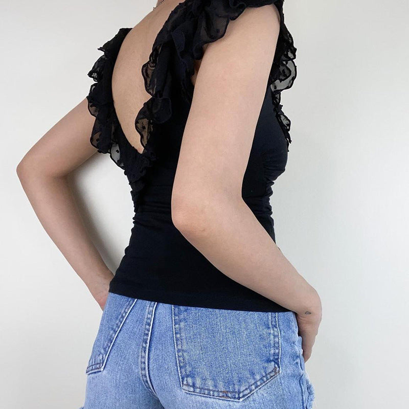 Fashionable Slim Fit Minimalist Design Womens Short Sleeve Top