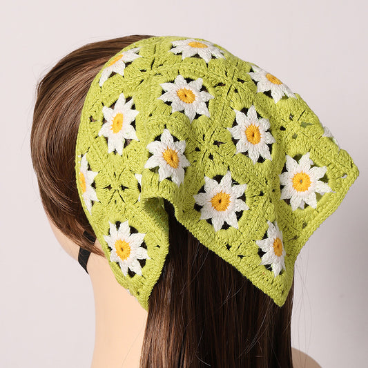 Fashion Woven Small  Triangle Scarf Hair