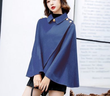 Cape Coat Short Size Woolen Dragon And Phoenix Wool