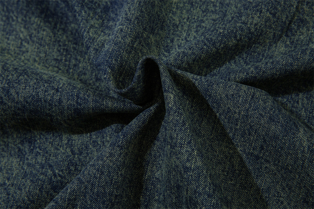 Tie-dye Gradient Denimjakke til Mænd med Store Lommer