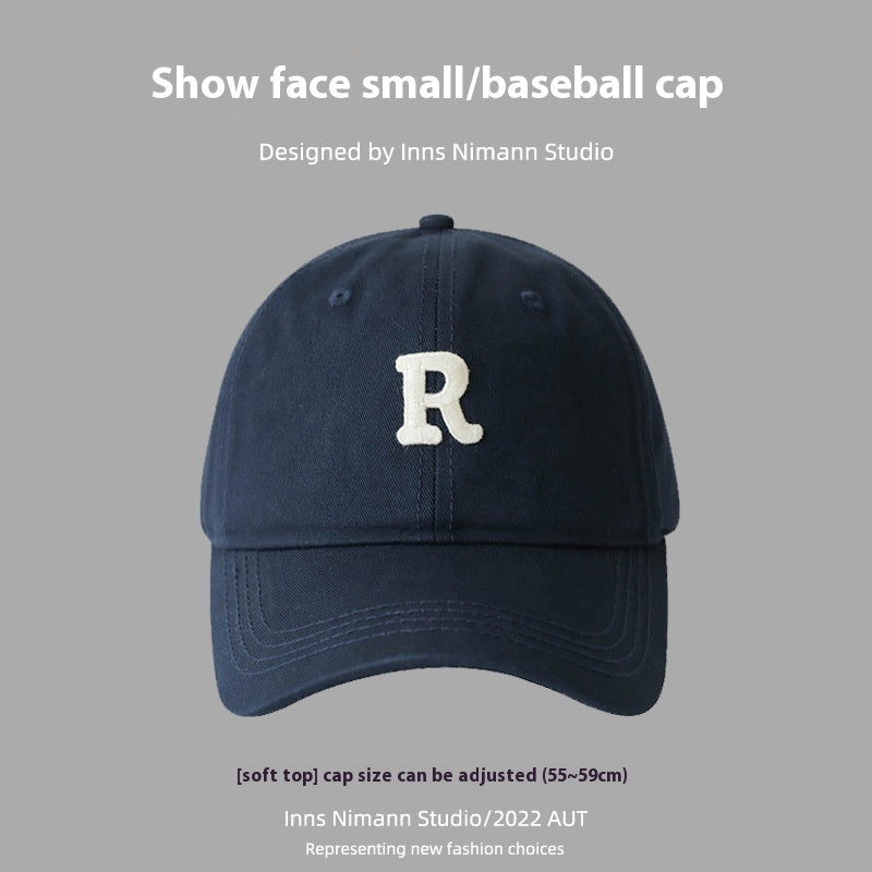 Soft Top All-matching Hat R Letter Baseball Cap For Women