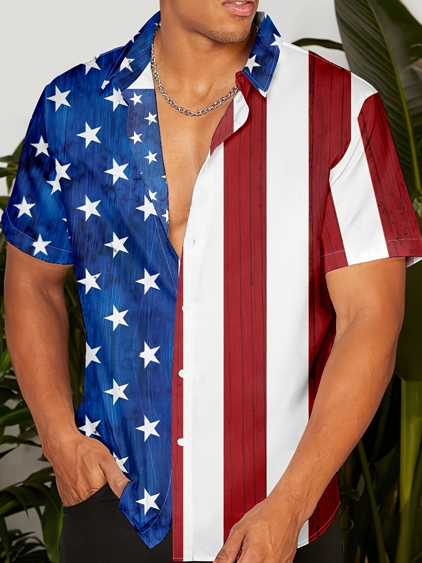 Printing Fashion New Flower Men's Short Sleeve Shirt