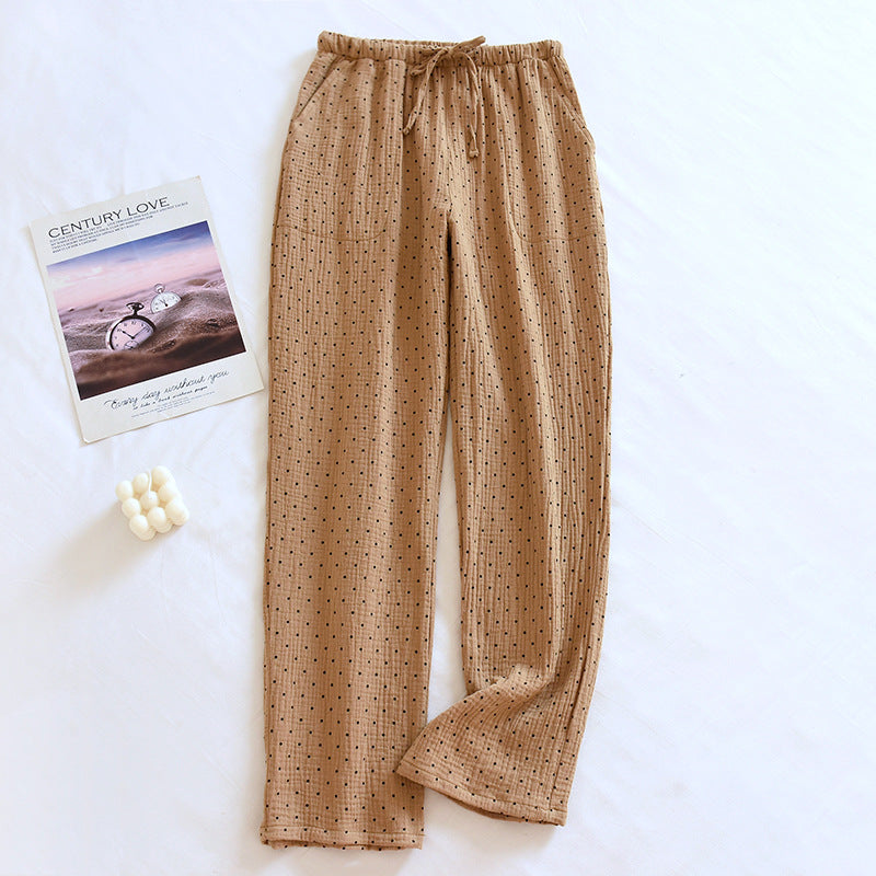 Women's Fashion Loose Cotton Gauze Home Pants