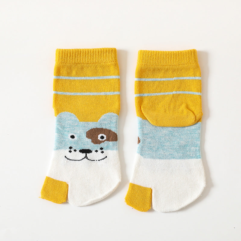 Children's Pure Cotton Cartoon Points Thumb Socks