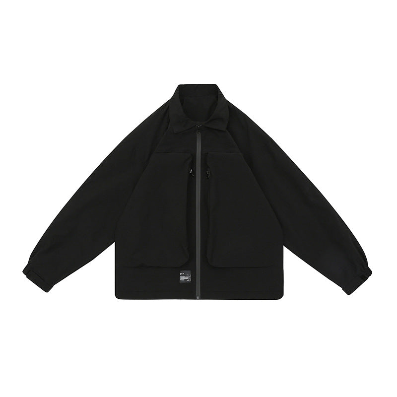 Men's And Women's Fashion Polo Collar Retro Outdoor Jacket