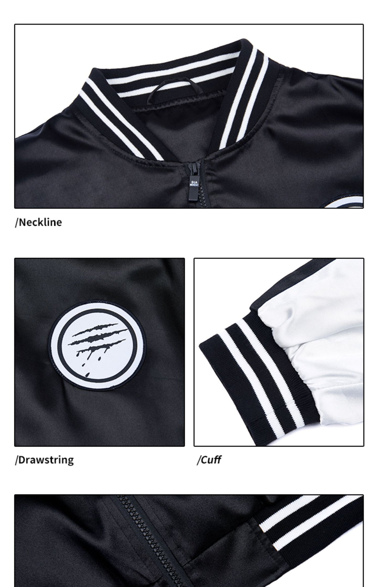Men's Casual Scratch Badge Baseball Jacket