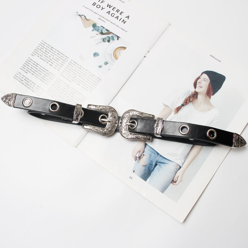 Dark Metal Punk Rock Girl Handsome And Full Of Jeans Belt