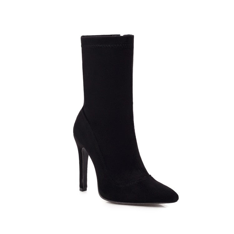 Foreign Trade Women's Boots Pointed Toe Stiletto Large Size