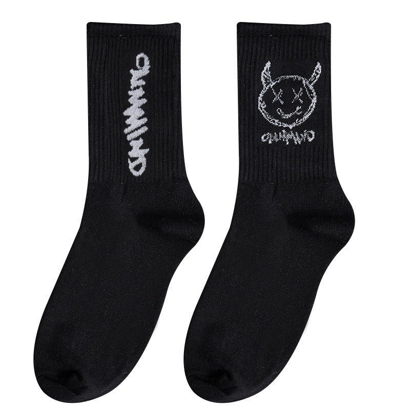 Spring And Autumn Sports Graffiti Men's Basketball Socks