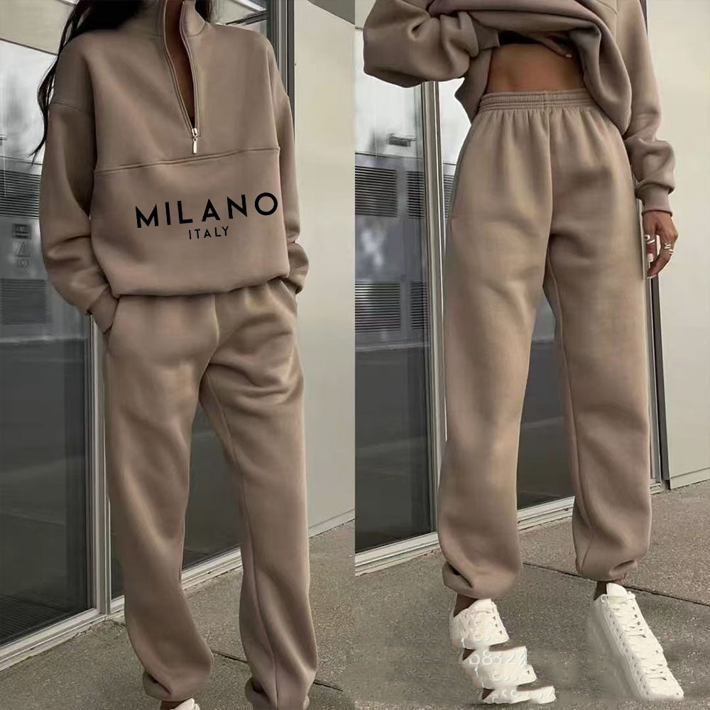 Women's Fashion Printed Hoodie Suit
