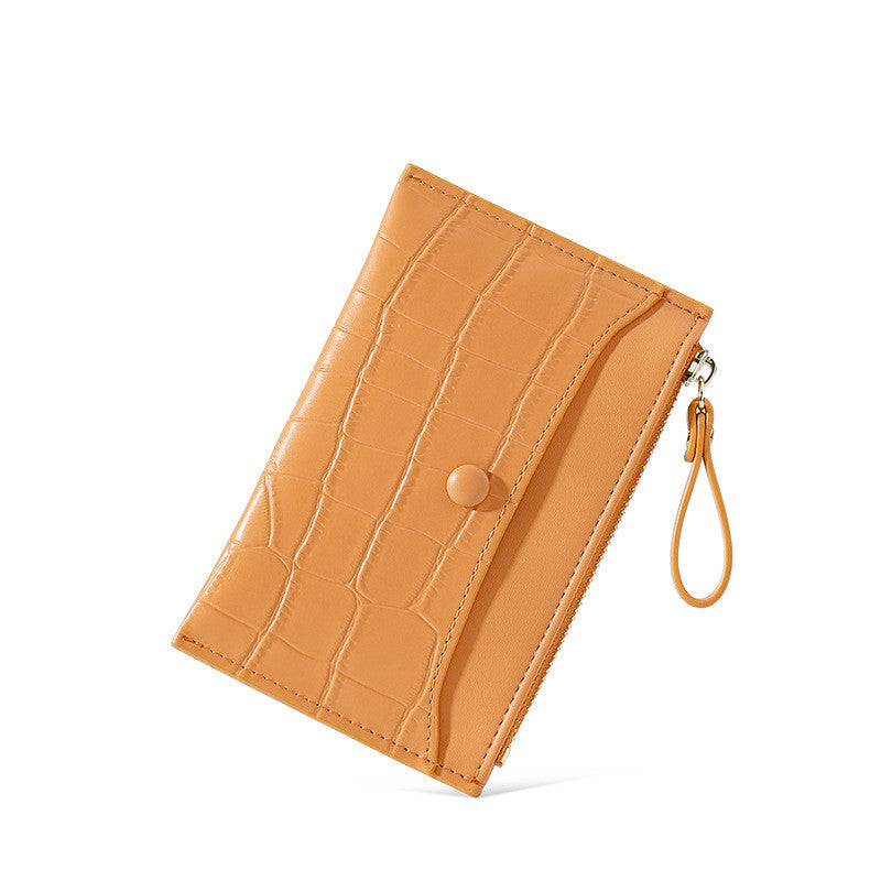 Ultra-thin Multi-card Slot Pu Card Holder, Simple Short Ladies Coin Purse