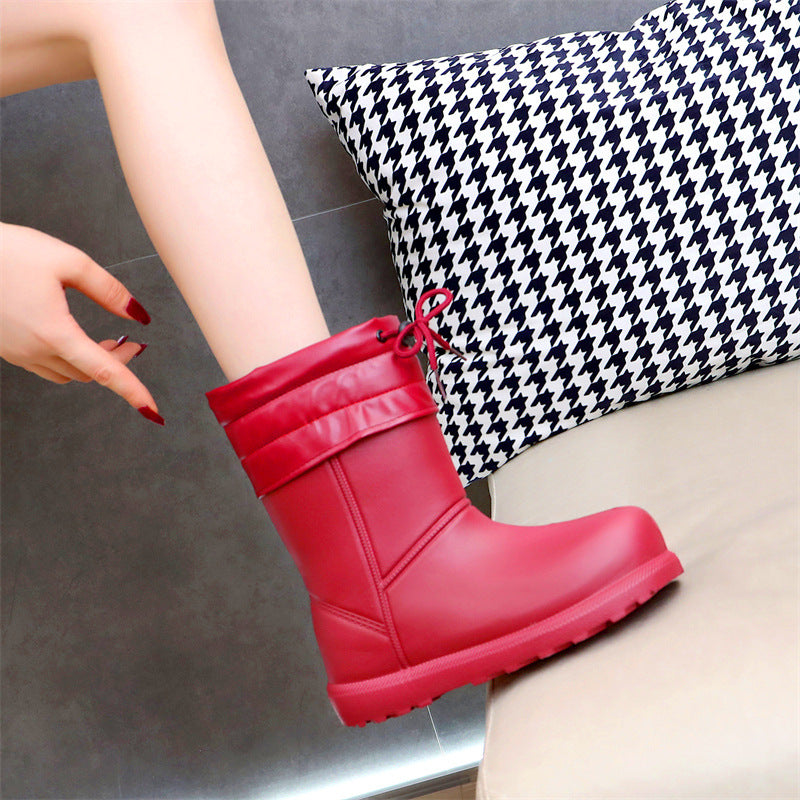 Women's Shoes Mid-calf Length Snow Boots Warm With Velvet