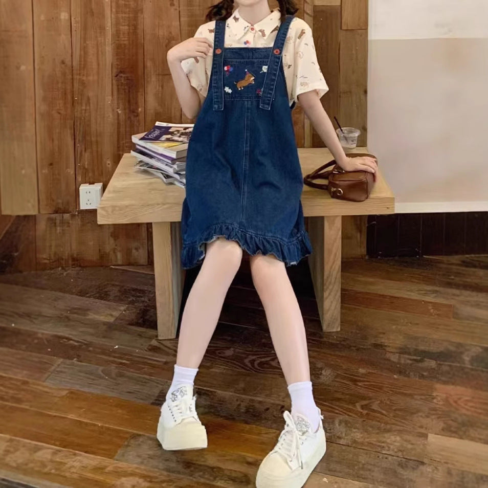 Girls Lightweight Summer Denim Skirt With A Playful Preppy Style