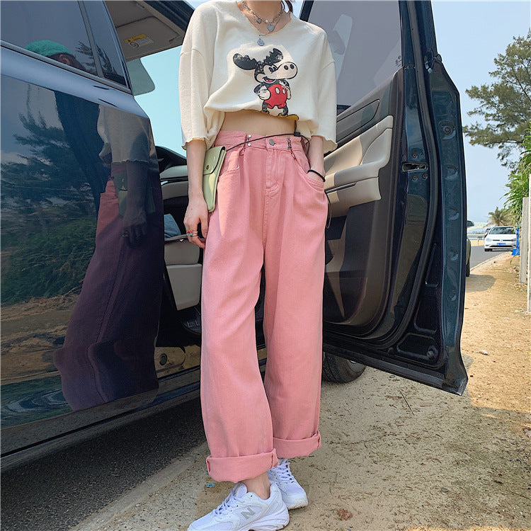 Women's Loose Fitting Straight Leg Jeans