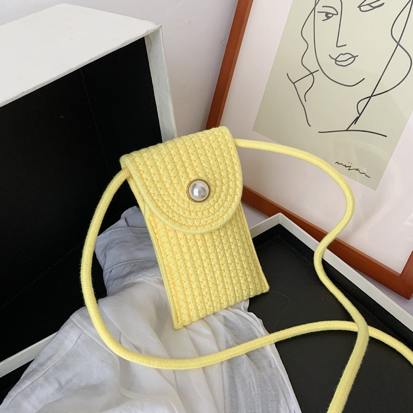 New Summer Personality Mini Mobile Phone Bag Wild Straw Bag Shoulder Messenger Bag Tide