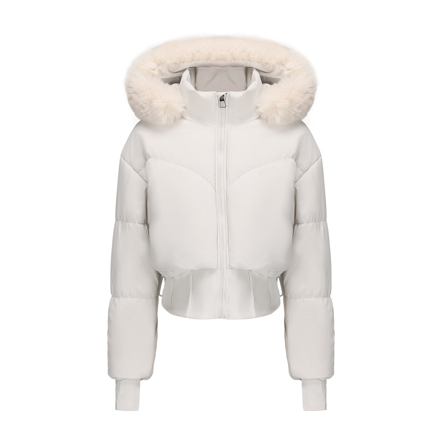 Women's Hooded Large Fur Collar Short Cotton Jacket