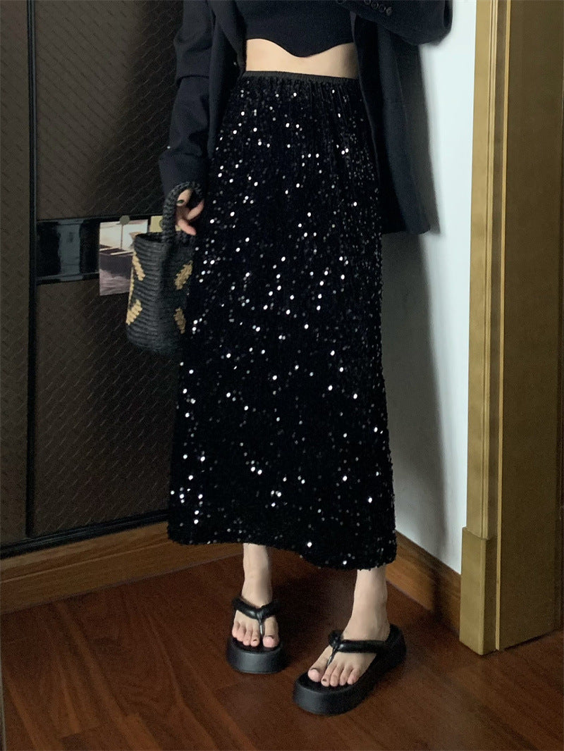 Women's Fashionable Sequins Heavy Industry Skirt