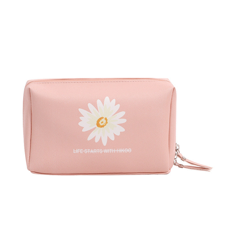 New PU Hand Cosmetic Bag Small Daisy