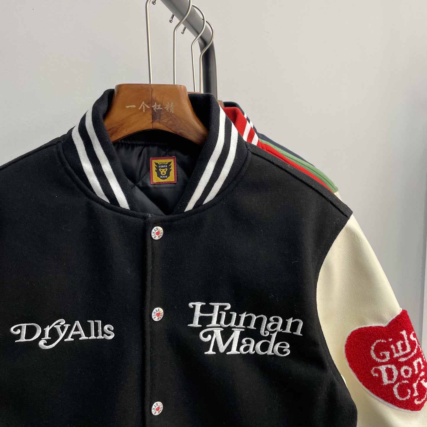 Fashion Cotton Love Leather Sleeve Baseball Uniform
