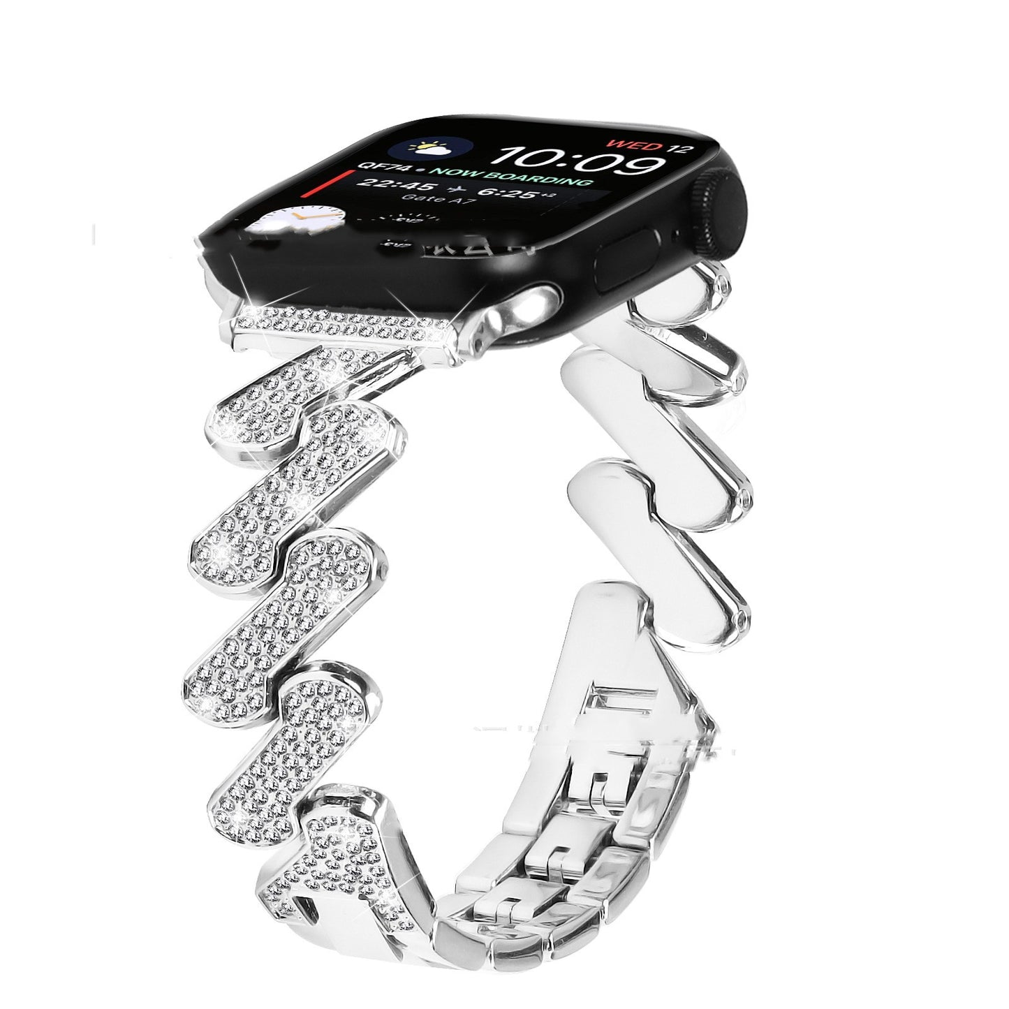 Diamond-embedded Smart Watch Band 7-word