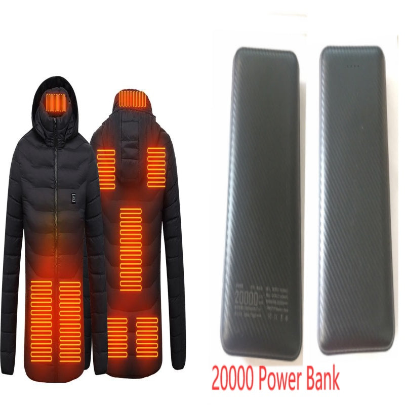 Winter Heated Jacket USB Electric Cotton Coat Zip-up Heater Thermal Clothing Heating Vest For Men