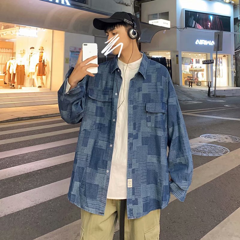 Men's Spring And Autumn Korean Style Trendy Ethnic Style Handsome Casual Shirt