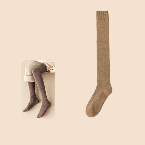Womens Fleece-Lined Thickened Insulated Terry-Loop Tights
