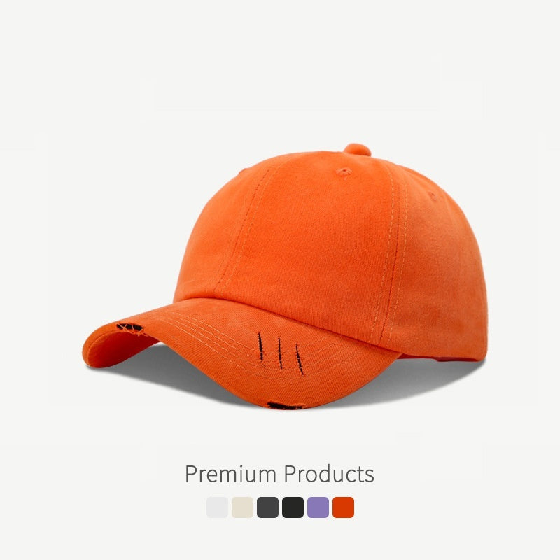 Make Old Ripped Style Curved Brim Sun-shade Baseball Cap