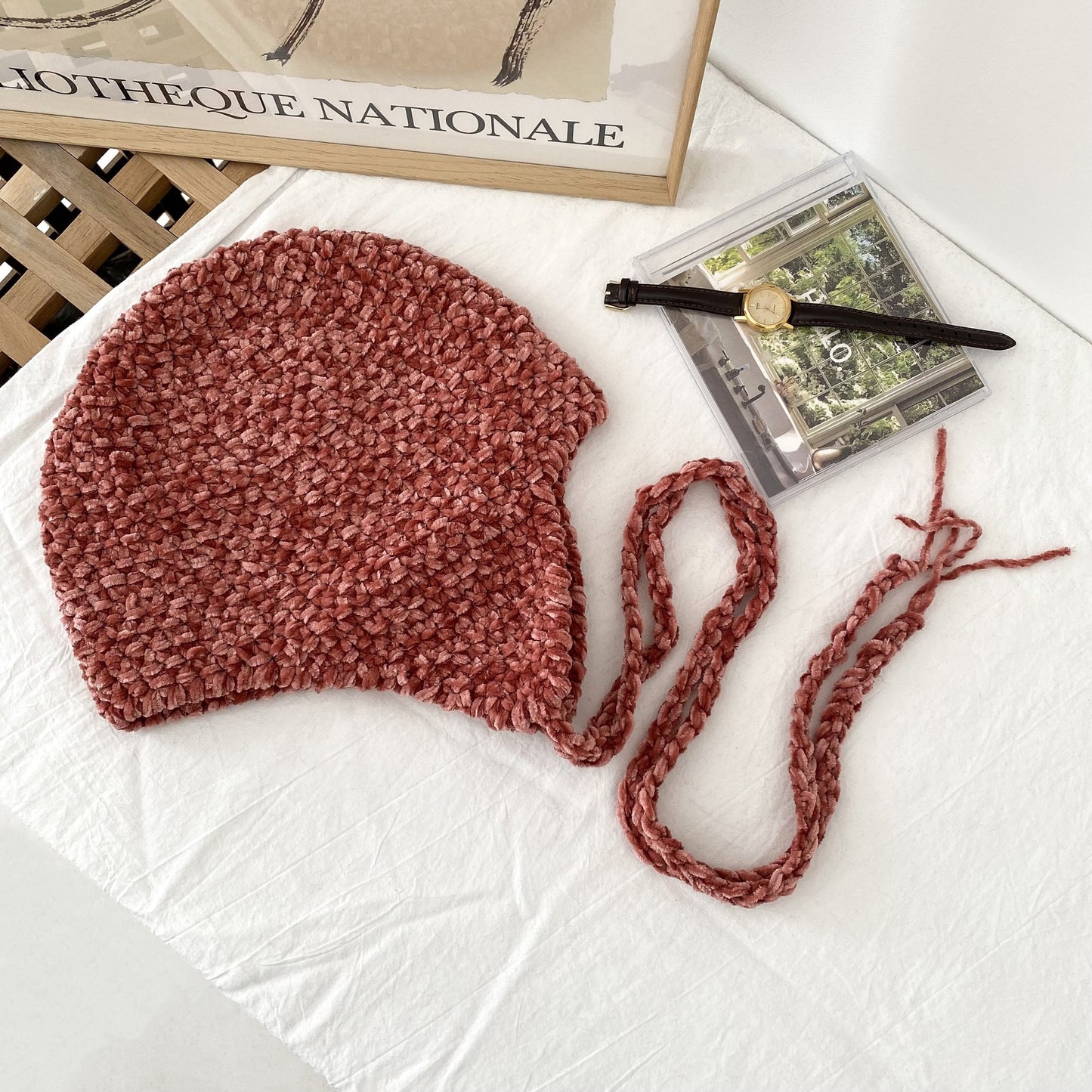 Knitted Women's Chenille Handmade Wool Design Retro