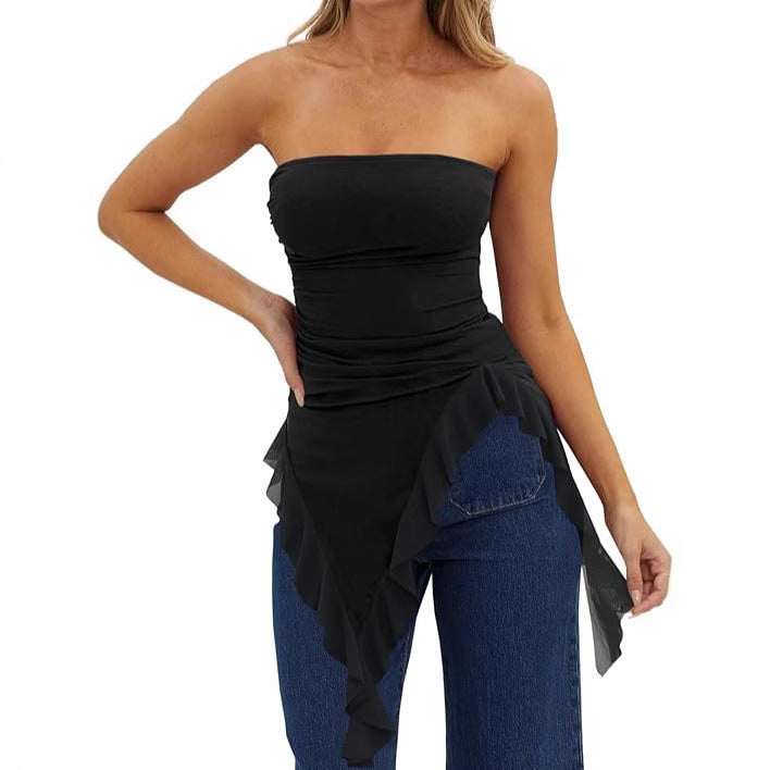 Figure-hugging Top With A Ruffled Hem