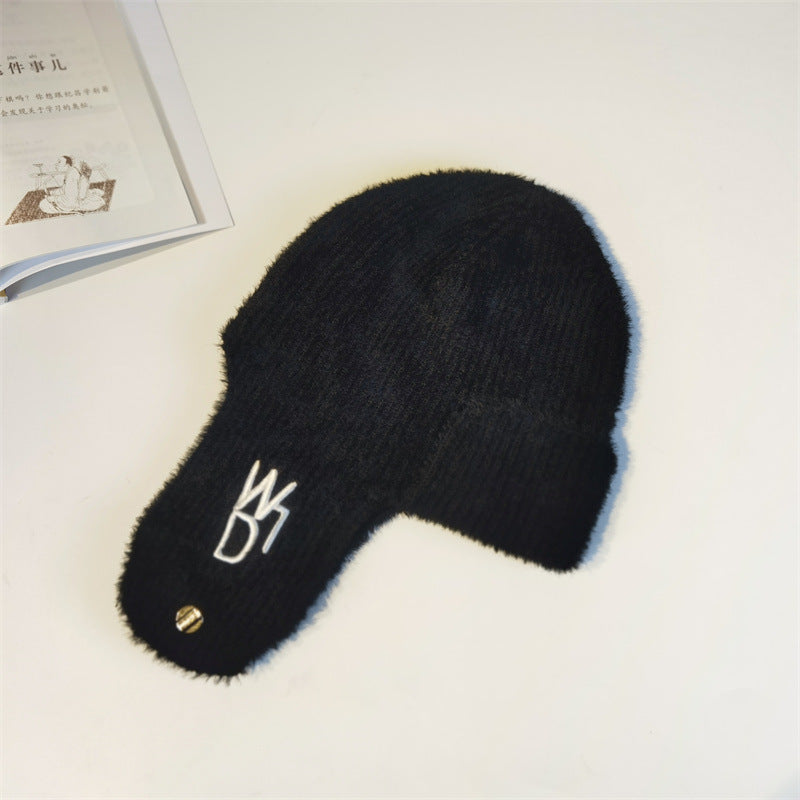 Knitted Wool Thickened Ear Protection Hat Cold And Windproof Pullover
