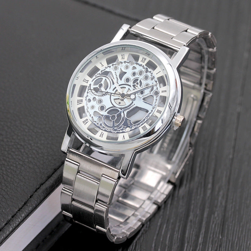 Fashion Non-mechanical Men's Watch Made Of Alloy Hollow Fashion Quartz