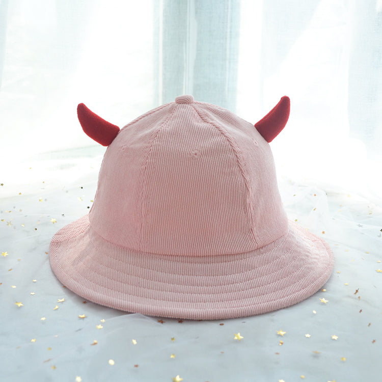Ears Cute Sweet Soft Girl Corduroy Basin Hat