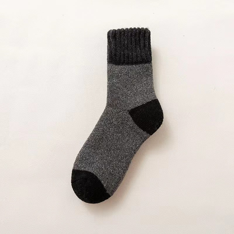 Men's Wool Socks Thickened And Fleece Mid-tube