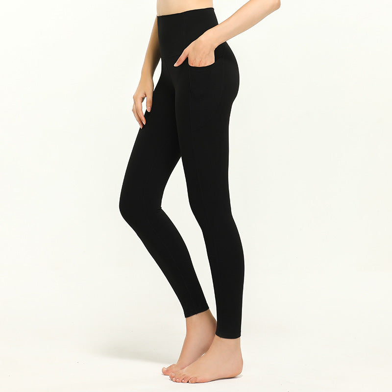 Women's Side Pocket Abdominal High Waist Hip Lift Yoga Pants