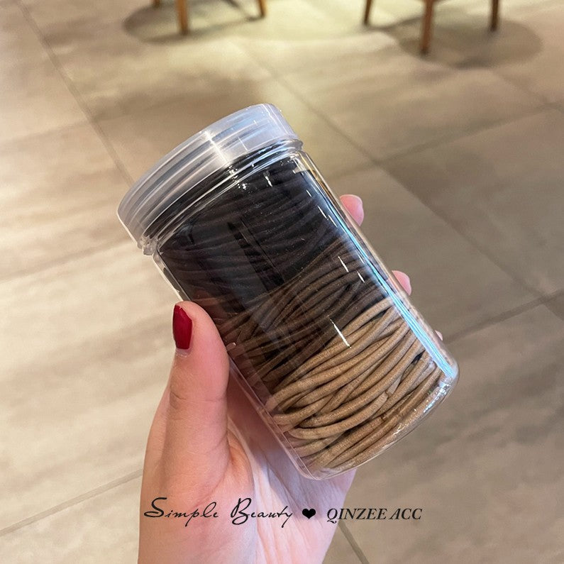 Factory Direct Sales Korean Candy Small Rubber Band High Elastic Leather Case Basic Hair Ring Rubber Band Simple Tie-up Hair Head Rope