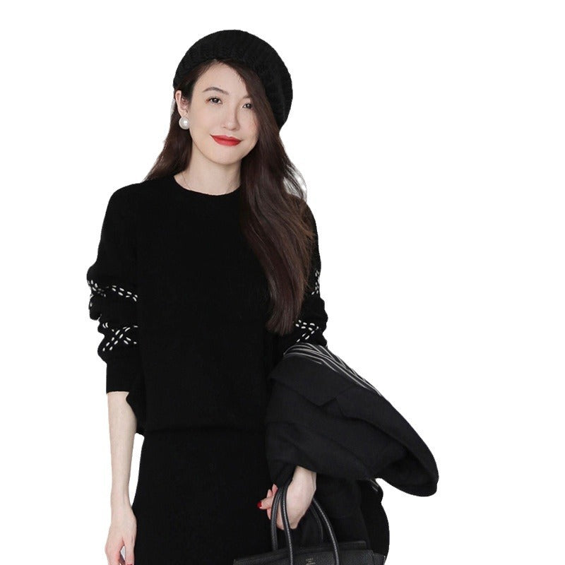 European And American Entry Lux Classic Style Knitting Suit