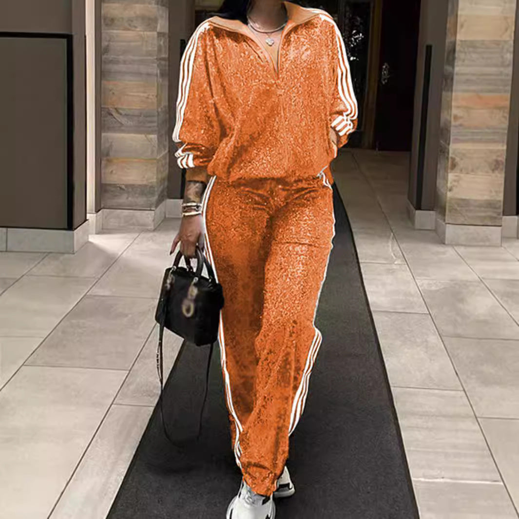 Sequin Plus Size Casual Set For Women