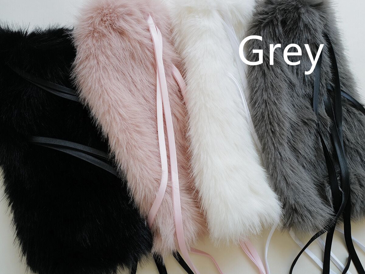 New Year Autumn And Winter Warm Lace-up Fur Leg Warmer Mid-calf