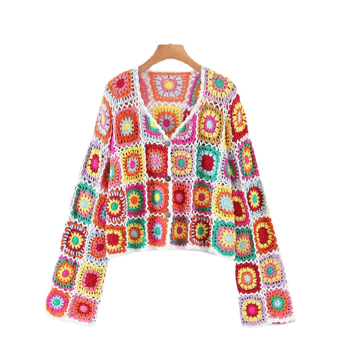 Women's Ethnic-style Color Plaid Sweater